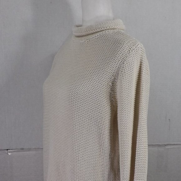 Liz Claiborne Off-White Cotton Knit Sweater M - Picture 4 of 16